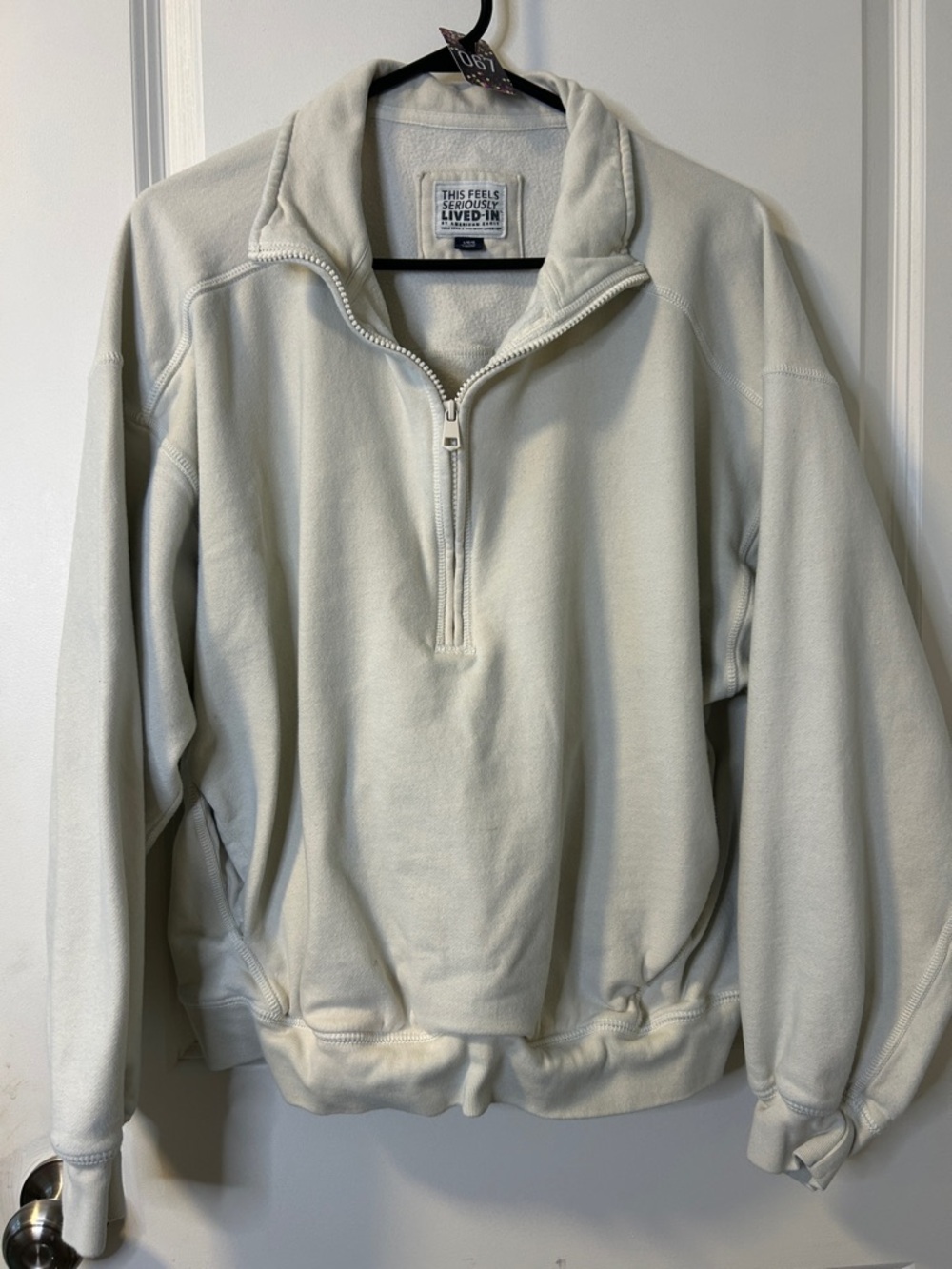 67. American Eagle Outfitters Cream Half-Zip Fleece Pullover